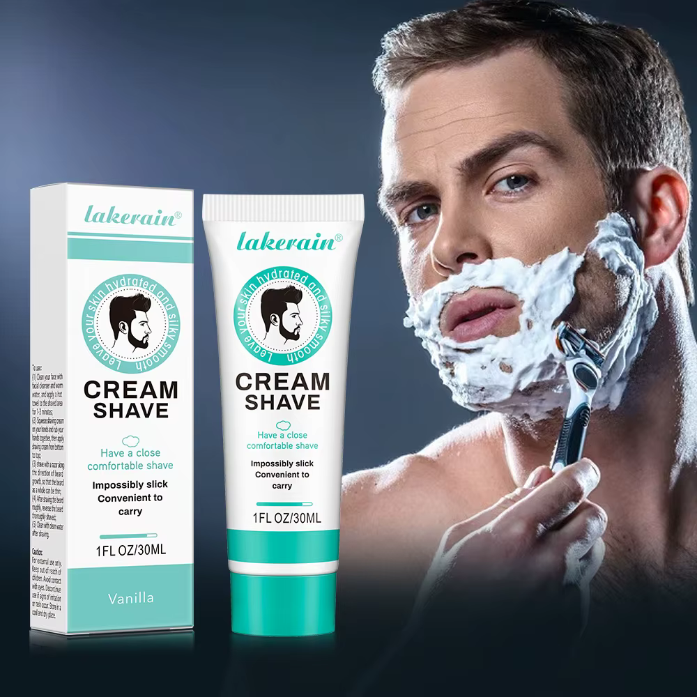 Crème à raser naturelle pour hommes, soins du visage, mousse coréenne et dense, adoucit activement l
