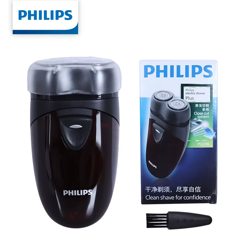 Rasoir électrique Philips PQ206, alimenté par piles AA, têtes flottantes, lames auto-affûtantes, mac