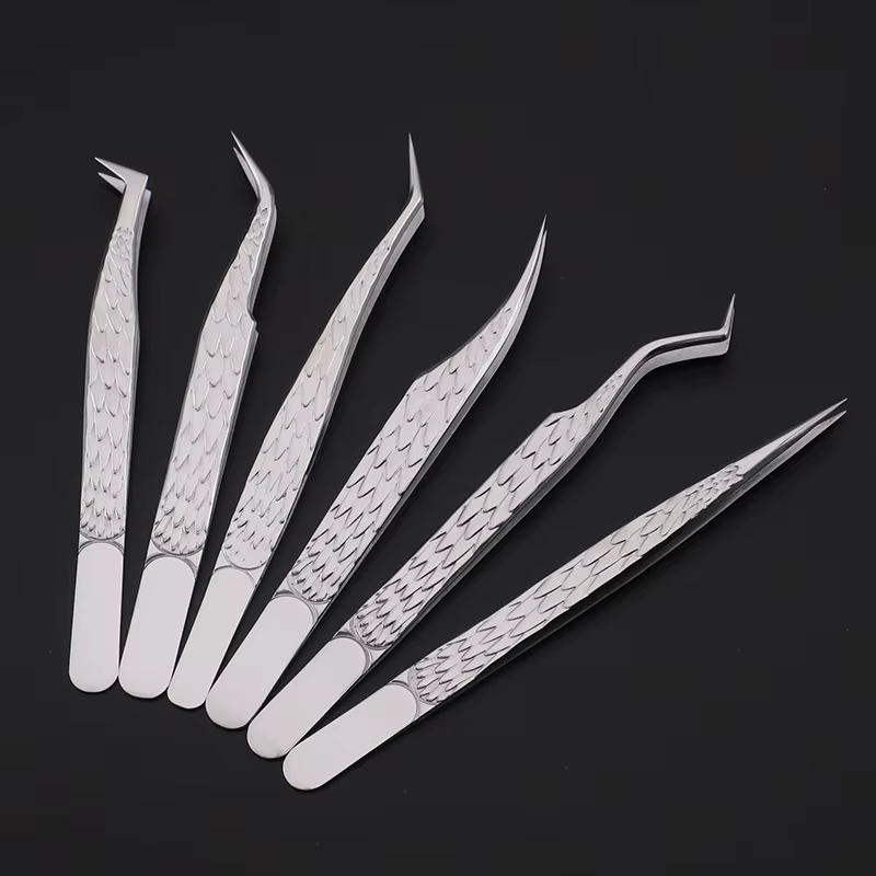 Ensemble de pincettes pour faux cils, 6 pièces, pour Extensions de cils en éventail, plantation de p