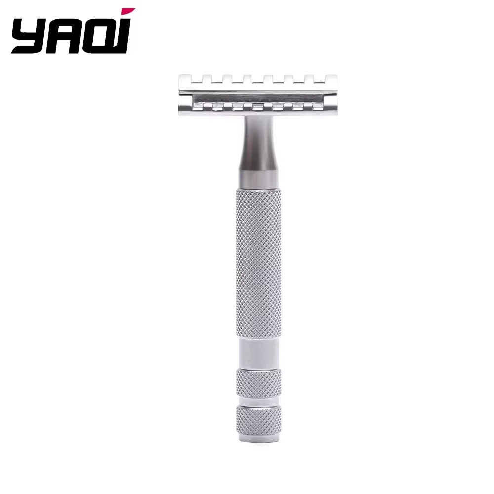 Rasoir de sécurité pour homme 2026 YAQI KNIGHT-HELMET avec manche en acier inoxydable et tête de ras