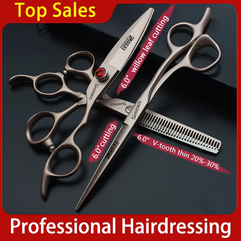 Ensemble de ciseaux professionnels pour la coupe de cheveux, 5.5/6/6.5 pouces, ciseaux de coiffure e