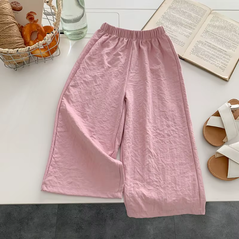 Vêtements décontractés pour adolescentes de 2 à 8, 9 et 12 ans, pantalons de couleur unie, pantalons