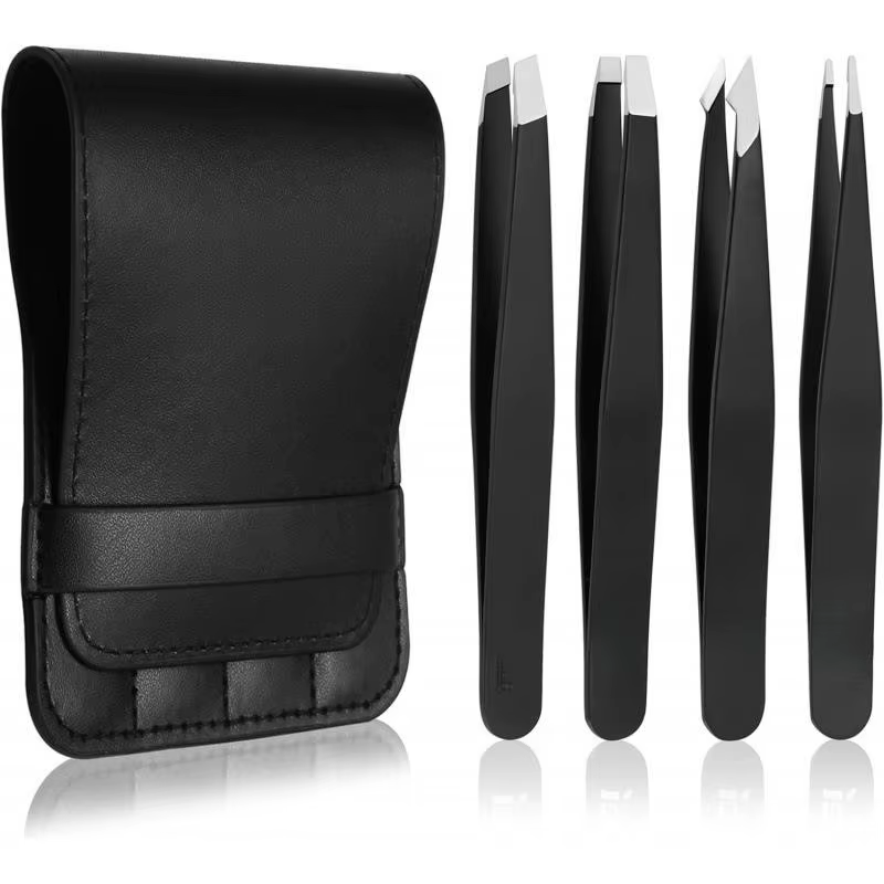 Ensemble de pincettes, 4 pièces, outil de maquillage professionnel en acier inoxydable, adapté aux s
