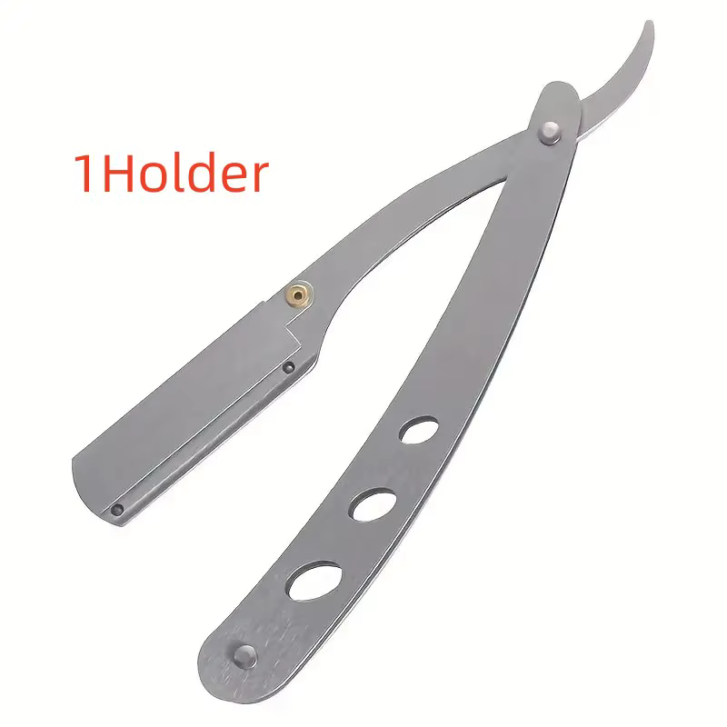 Couteau de rasage manuel pliable en acier inoxydable pour hommes, rasoir de sécurité droit pour le v