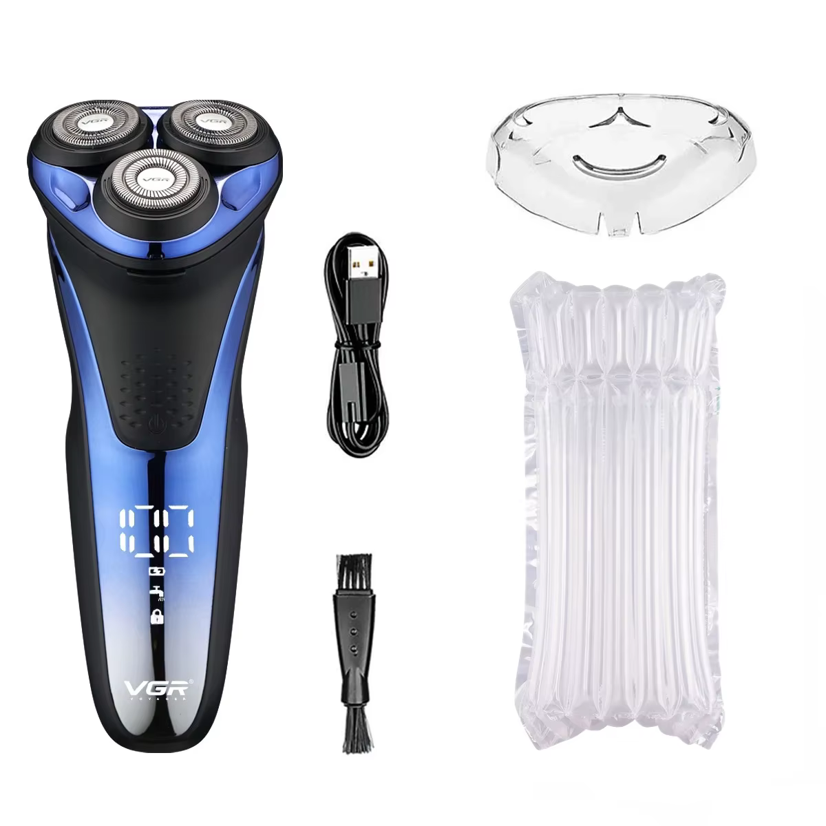 VGR Rasoir électrique Professionnelle Rasoir électrique Imperméable Tondeuse à barbe Rasage flottant