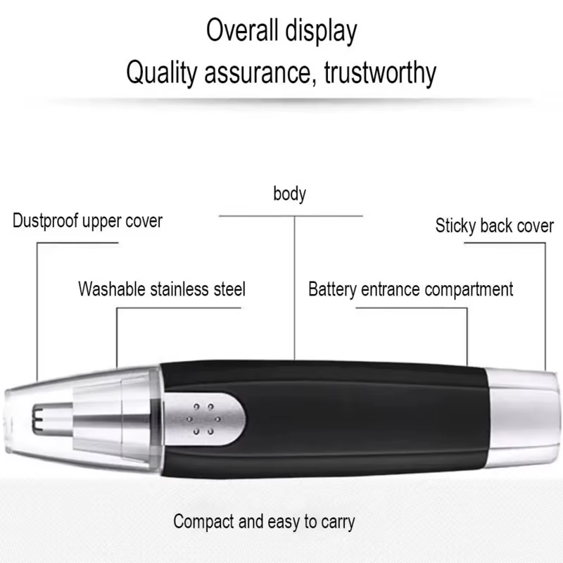 Tondeuse électrique indolore pour le nez et les oreilles, lame lavable Portable, épilateur pour sour