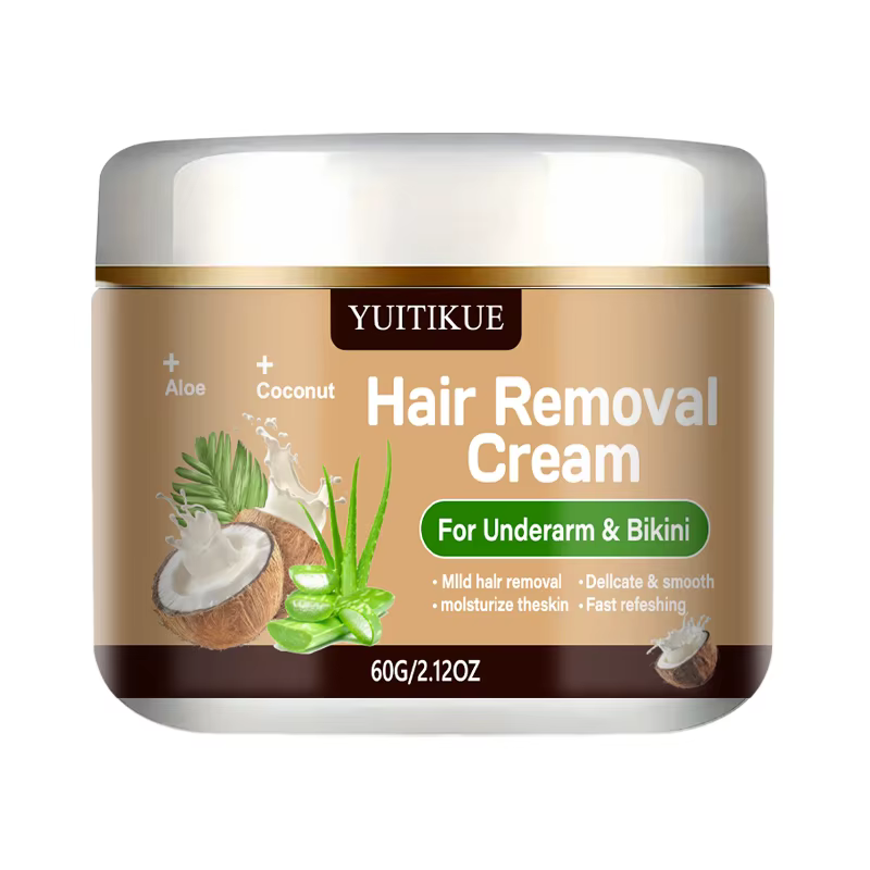 Crème dépilatoire YUITIKUE pour les aisselles et le bikini |   Avec de l'aloe vera et de l'huile de 