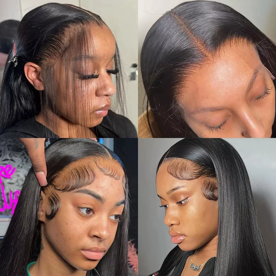 Wear and Go Straight Lace Front Human Hair Wigs, HD, 5x5, 13x6, 30 ", 40", 200% Transparent, Frmetal