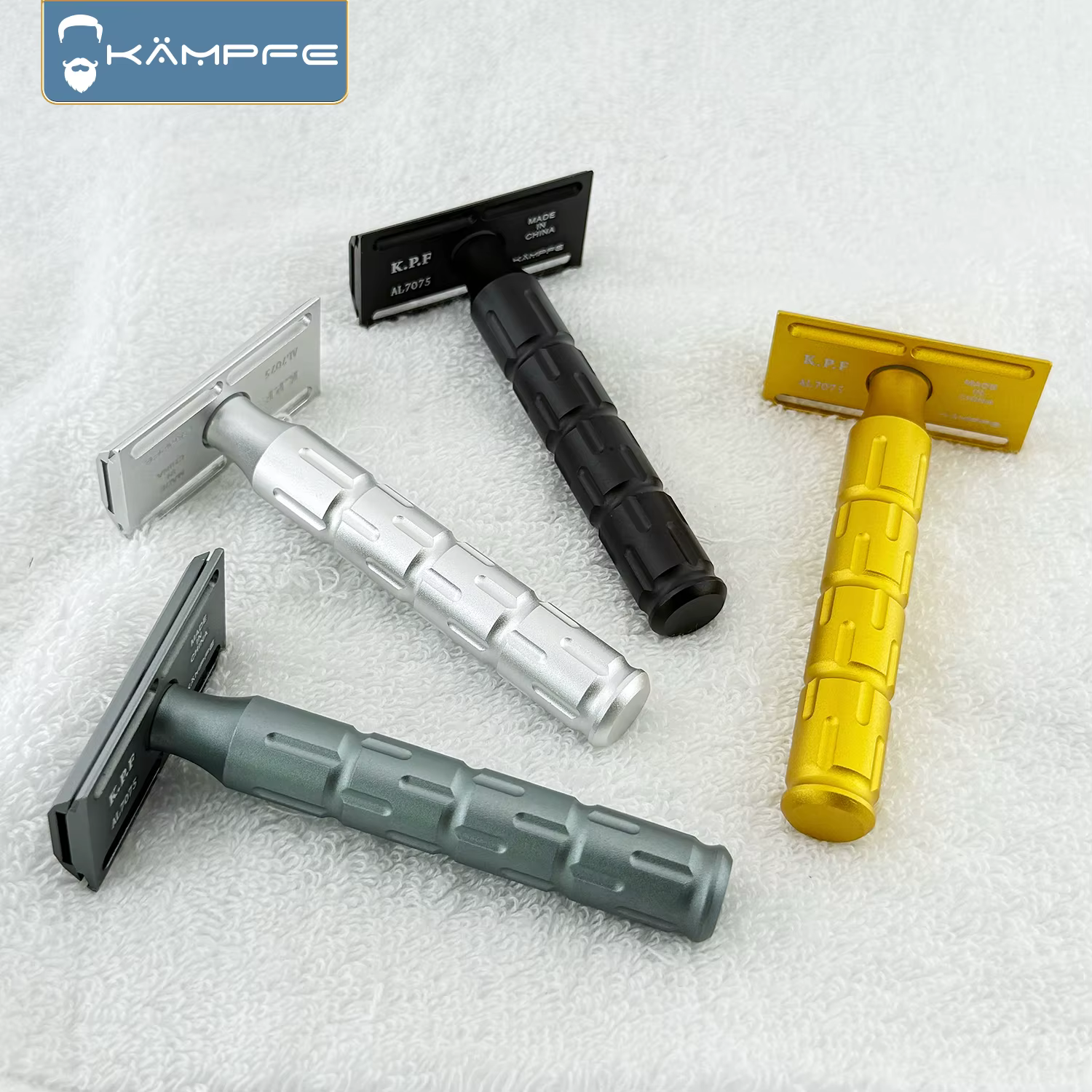 Rasoir de sécurité à double tranchant en aluminium AL7075 de haute qualité, usiné CNC par KAMPFE, ca
