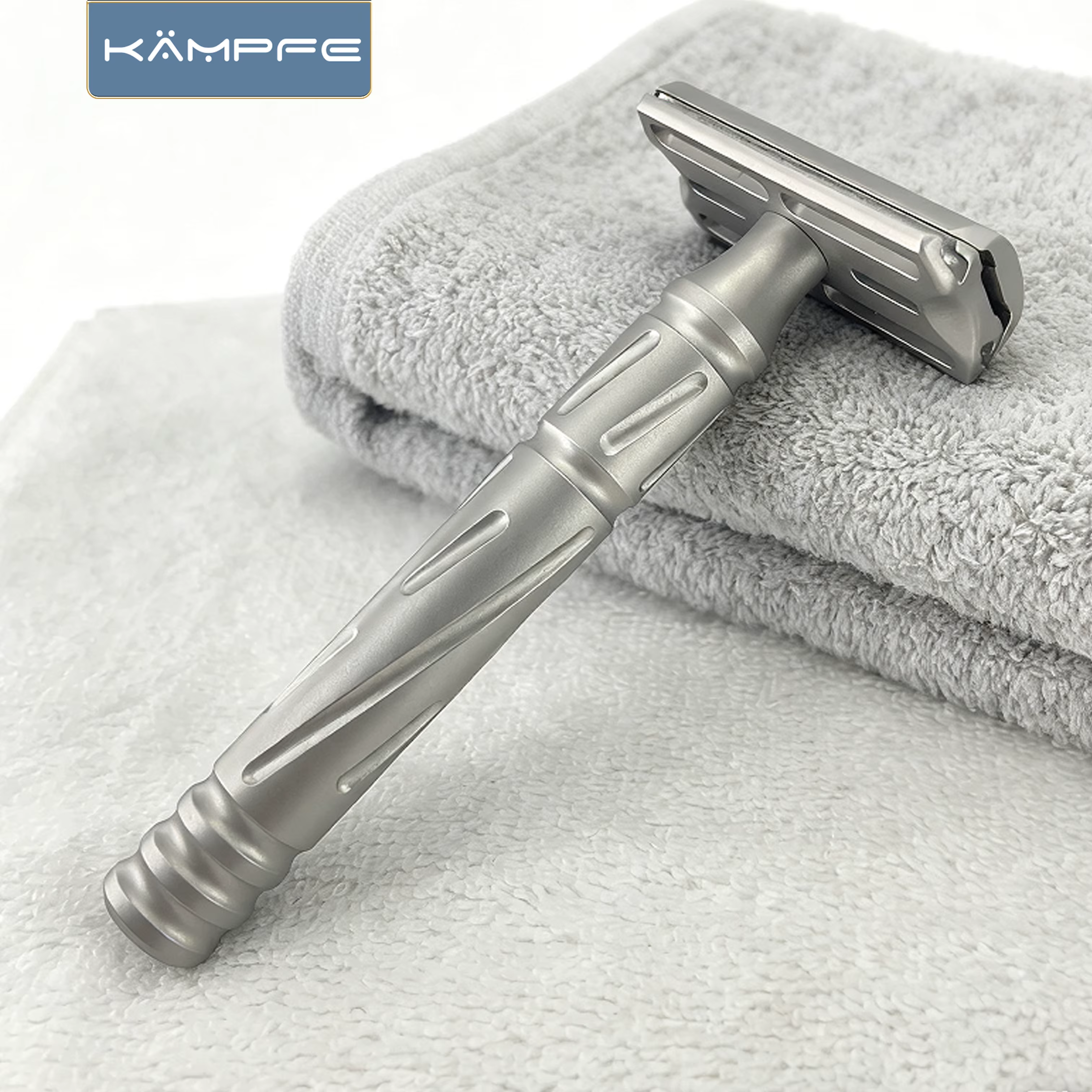 Rasoir de sécurité traditionnel pour homme KAMPFE CNC, double tranchant, en acier inoxydable, pour u