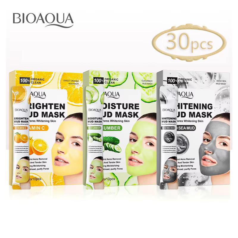 30 pièces BIOAQUA vitamine C boue masques argile masque pour le visage soins de la peau concombre hy