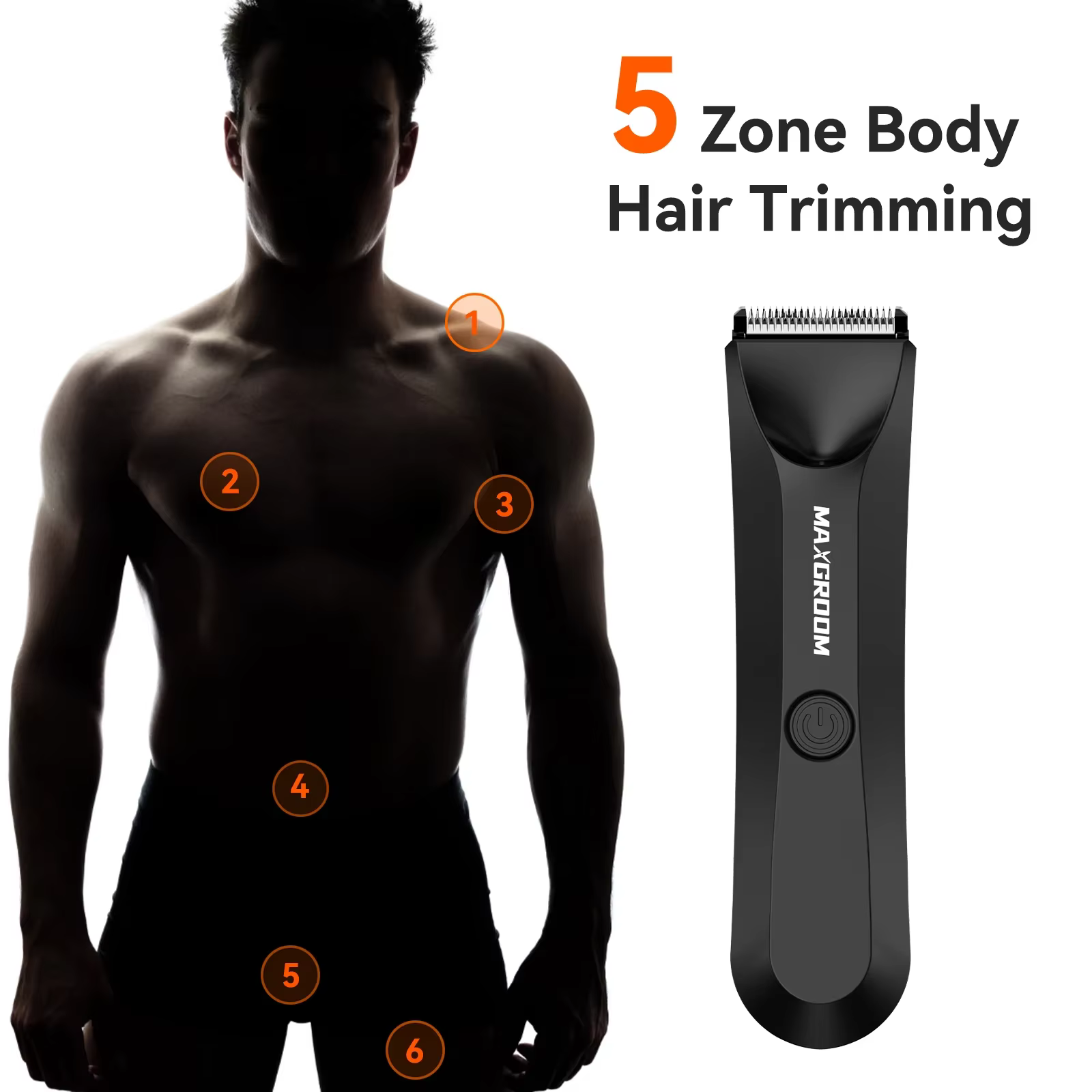 Tondeuse corporelle MAXGROOM pour hommes, tondeuse pour les parties intimes, lame en céramique rempl