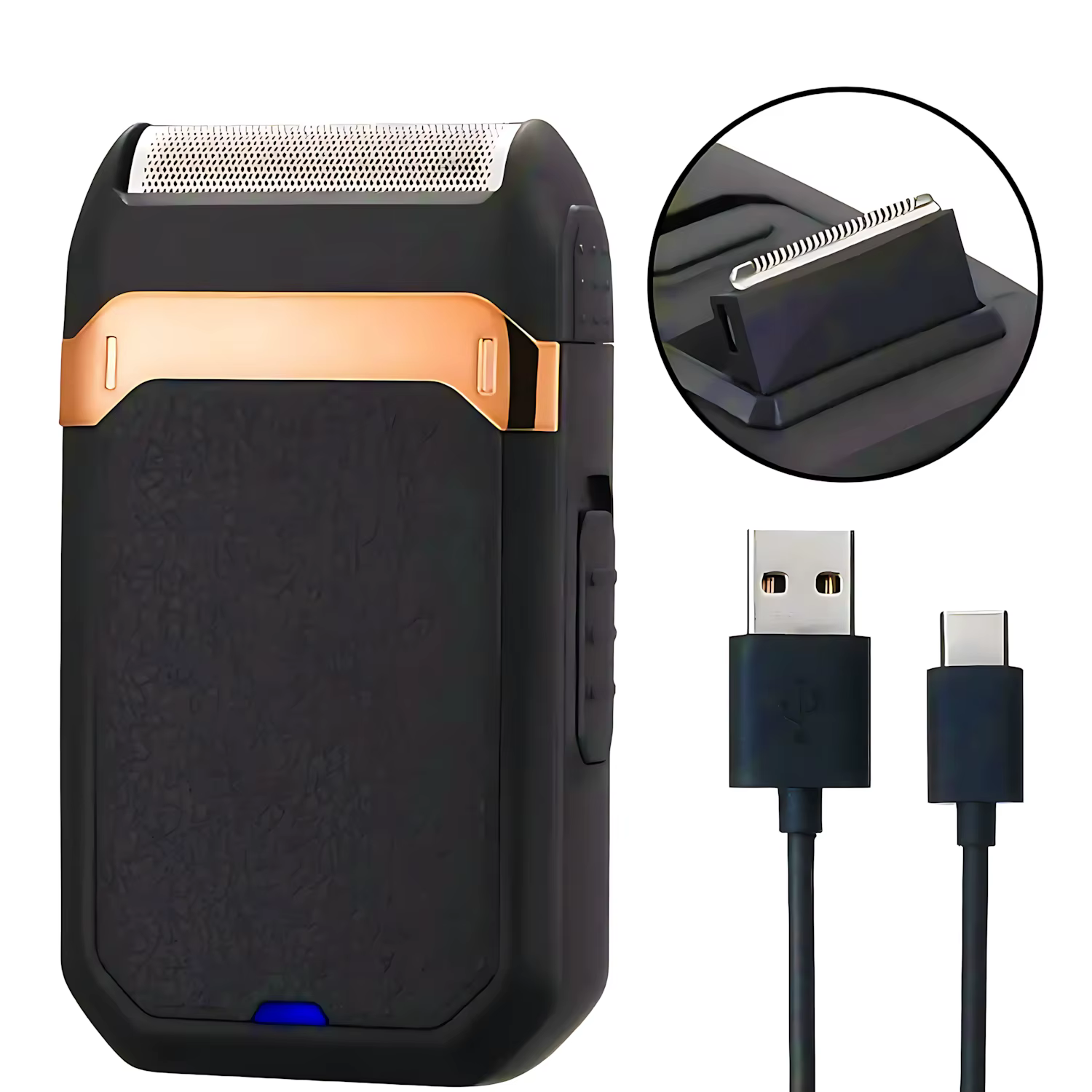 Rasoir à barbe tondeuse à favoris électrique pour homme avec coupe-ongles batterie au Lithium Rechar