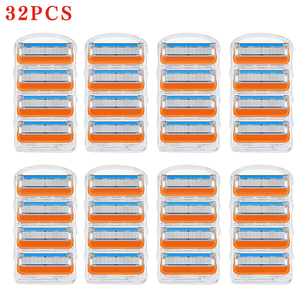 16-64 lames de rasoir en acier inoxydable, recharges durables pour rasoir de remplacement Gillette F