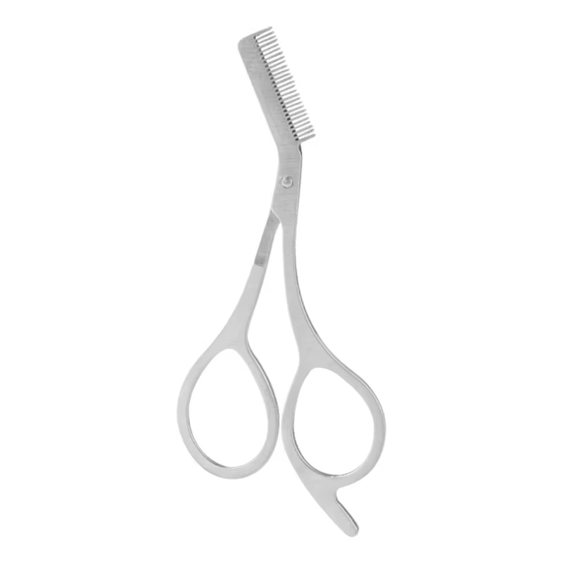 Ciseaux coupe-sourcils avec peigne, lame de précision en acier inoxydable pour un toilettage sûr et 