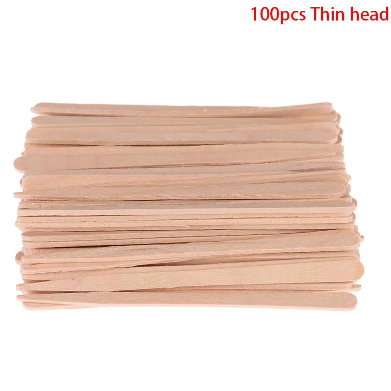 Bâtons d'épilation du corps en bois pour femme, 100 pièces, bâtons jetables pour épilation à la cire