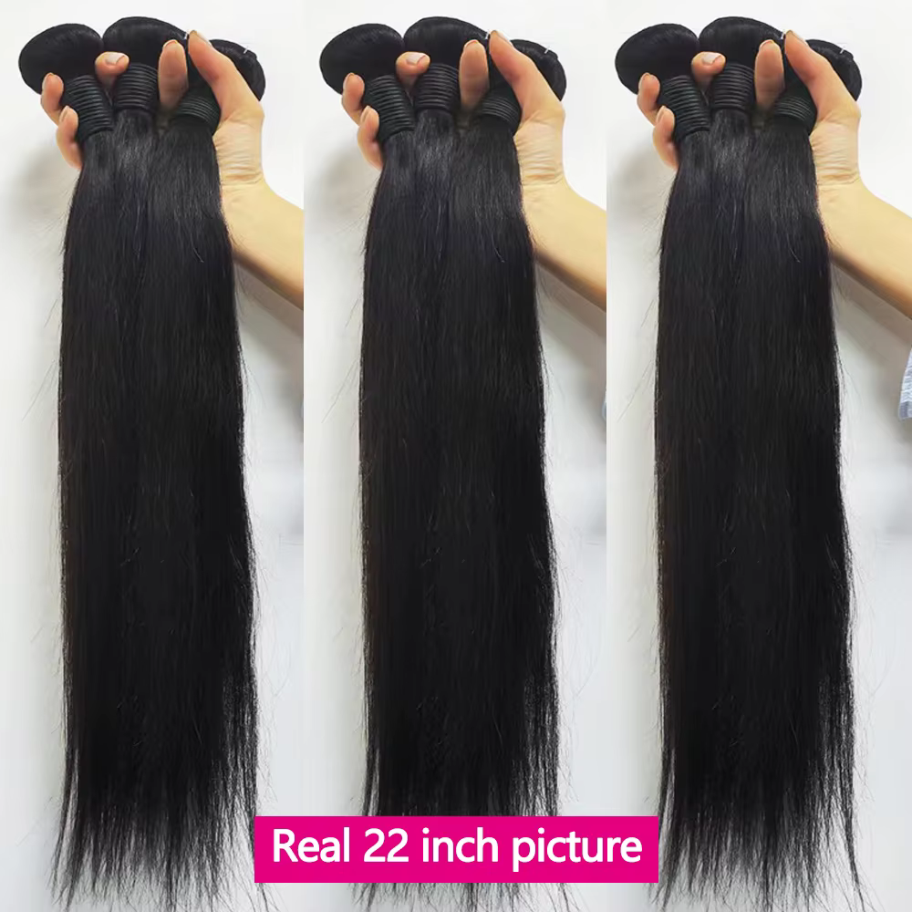 Mèches indiennes naturelles lisses, 26 28 30 pouces, cheveux bruts longs et épais, pour femmes, 40 3