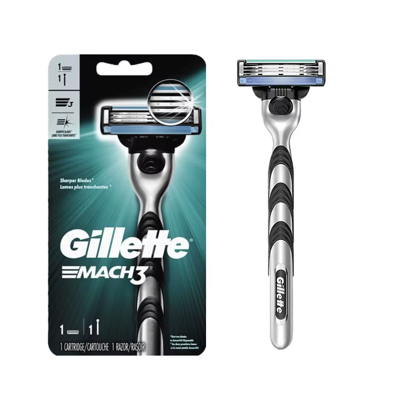 Gillette MACH 3 rasoir pour hommes 3 couches lames rasage rapide et lisse visage barbe avec bande de