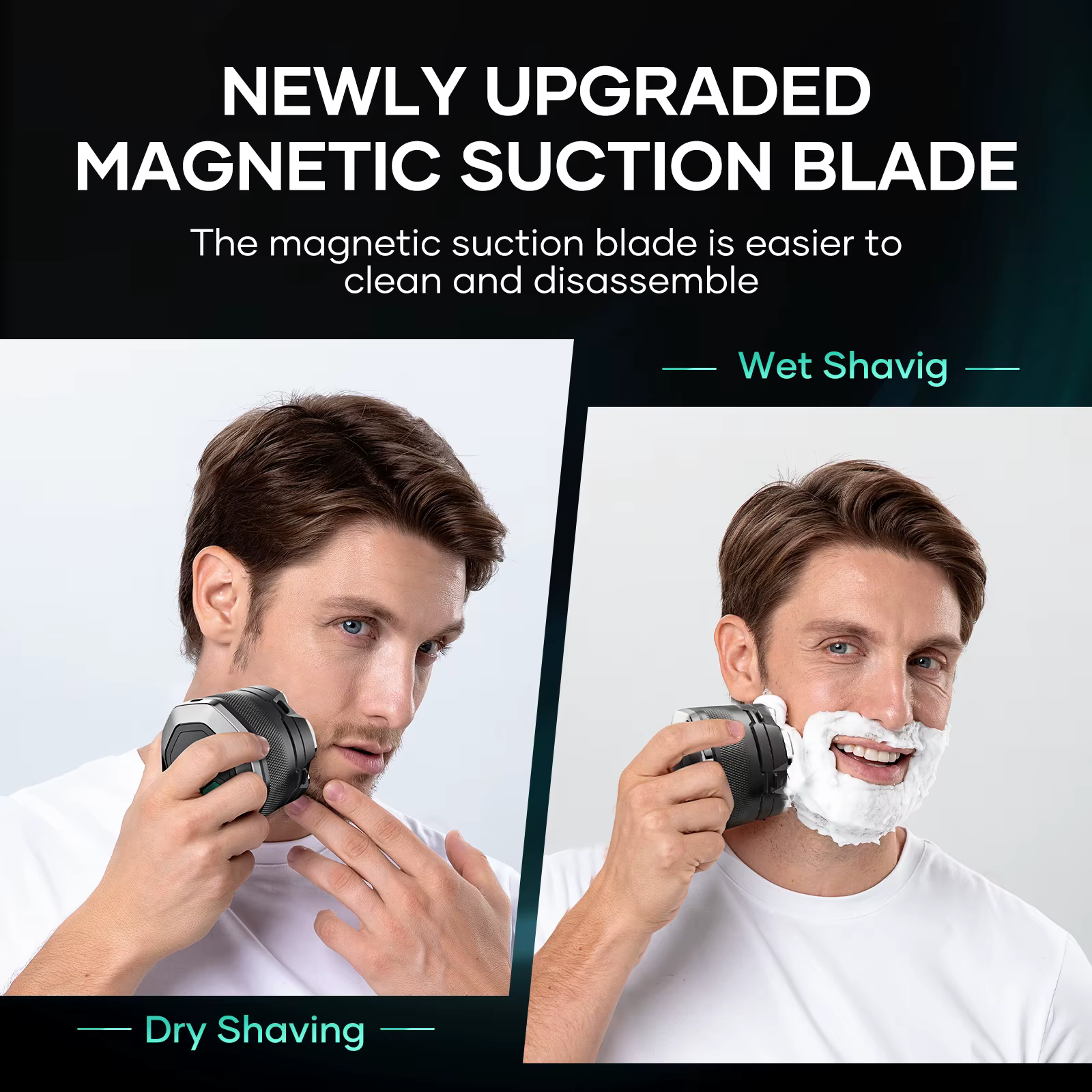 KENSEN 6D rasoir électrique flottant magnétique pour hommes tête humide/sèche rasoir tondeuse à chev