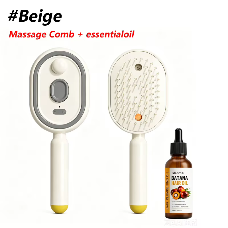 Brosse à cheveux électrique pulvérisatrice et massante, brosse à cheveux électrique à vapeur pour so