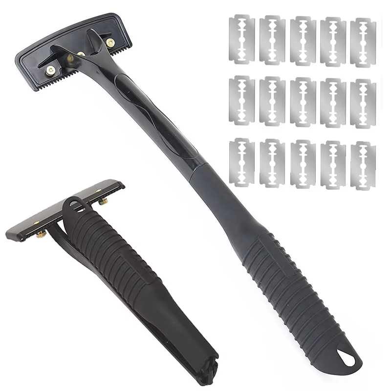 Rasoir pour dos pour hommes, épilateur à Long manche, tondeuse pour le corps, avec 15 lames, concept