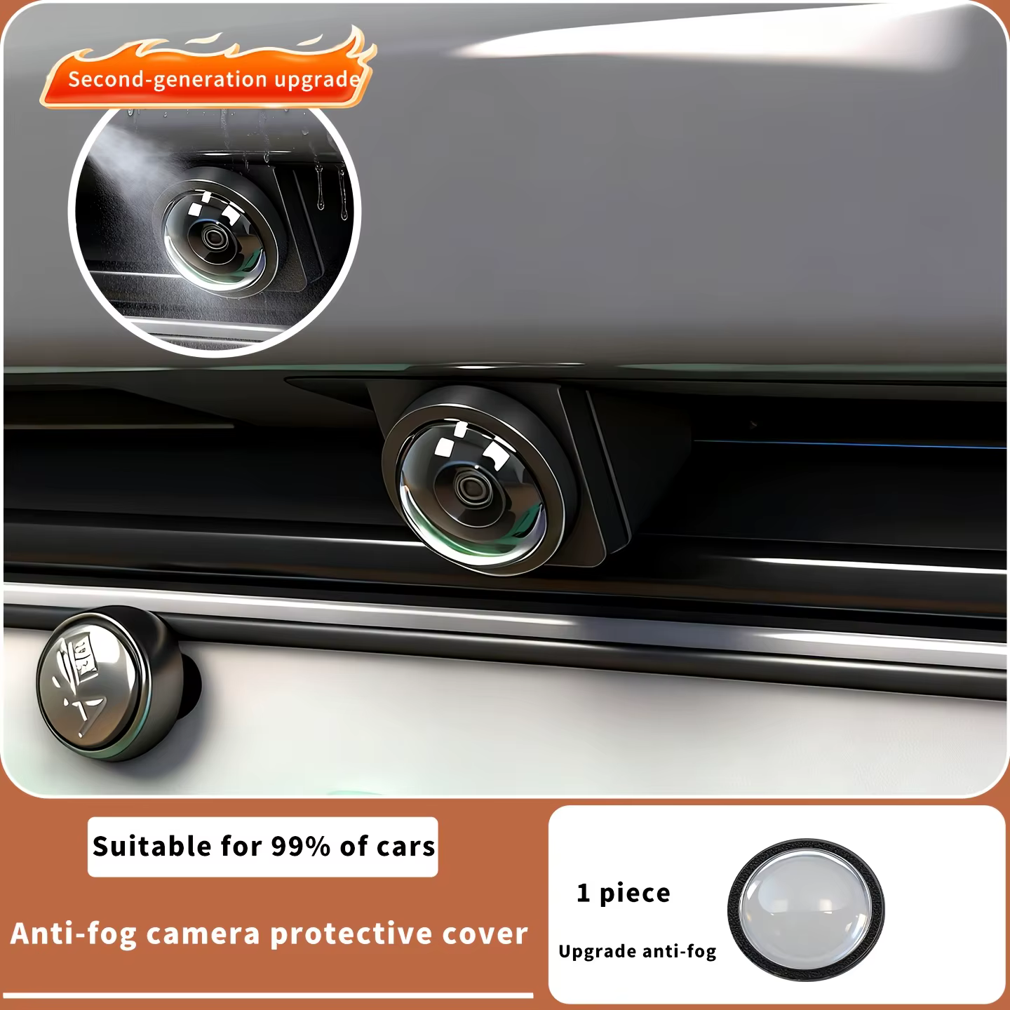 Système d'imagerie panoramique à 360 degrés pour voiture, couvercle de protection pour caméra avant