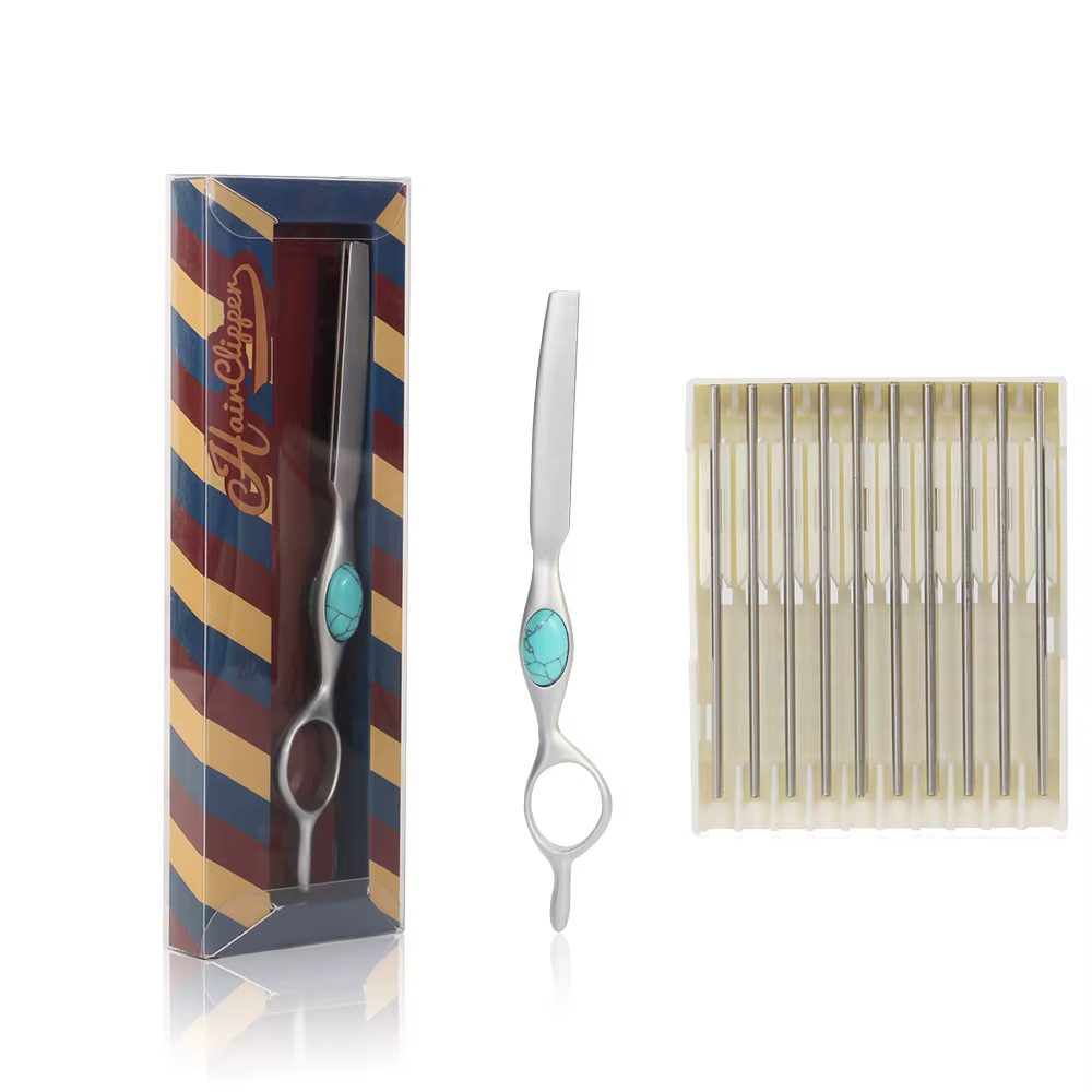 Lame de rasoir professionnelle tranchante pour barbier, poils de Dragon violets, coupe de cheveux, c
