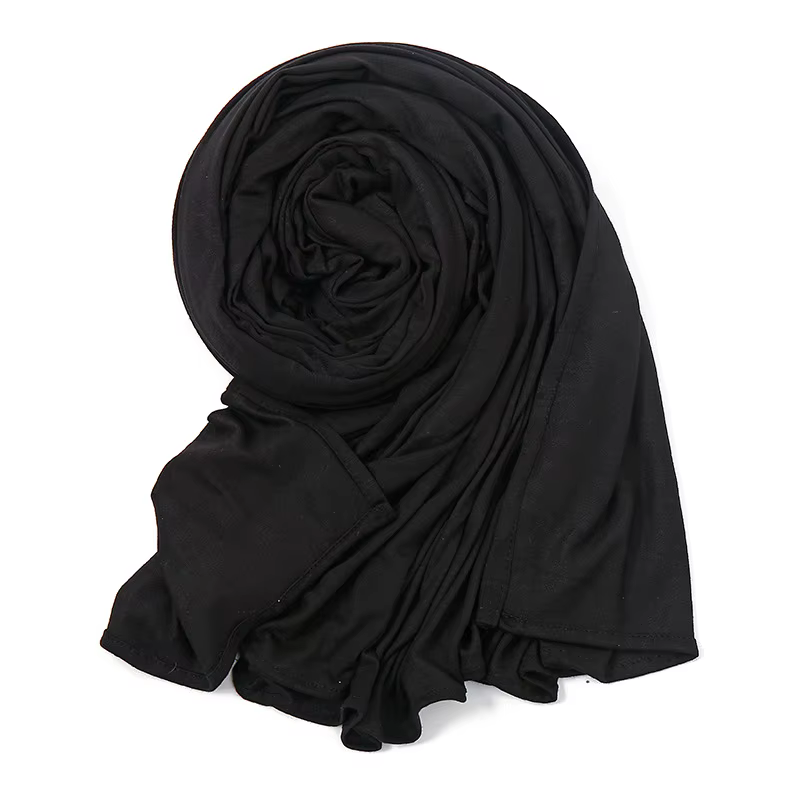 Écharpe Hijab en Jersey Facile à vitation pour Femme, Fente Modal, Tissu Solide, Fin, Respirant, Dou