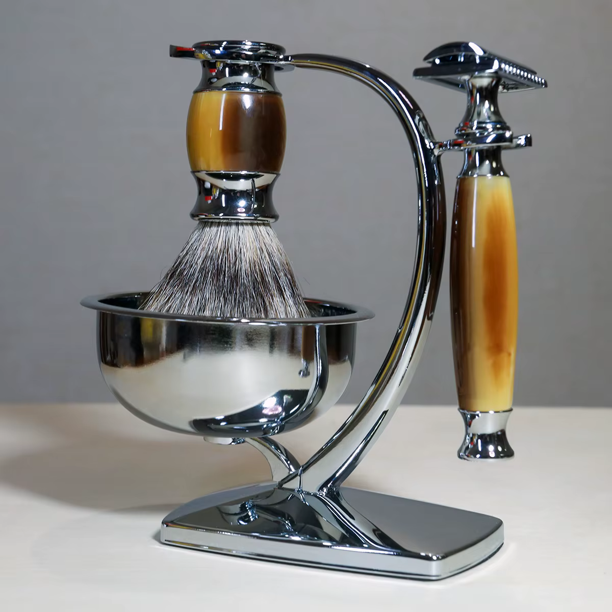 IRAZOR – Kit de rasoir classique à Double bords pour hommes, lame de rechange, rasoir manuel, bol de