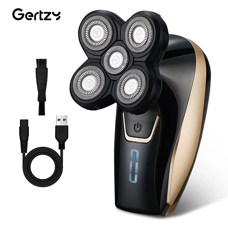 Tondeuse multifonctionnelle cinq en un pour hommes, tête chauve et barbe, rechargeable par USB, expé