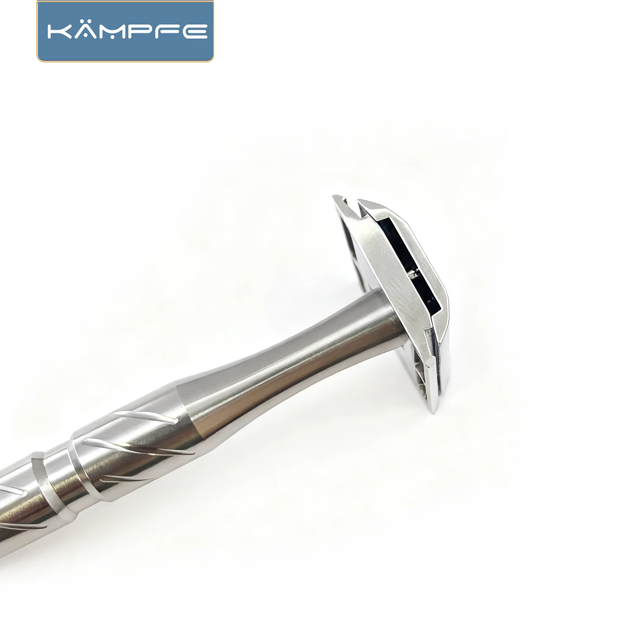 KAMPFE Rasoir manuel de sécurité CNC - Acier inoxydable traité pour le rasage humide des peaux sensi