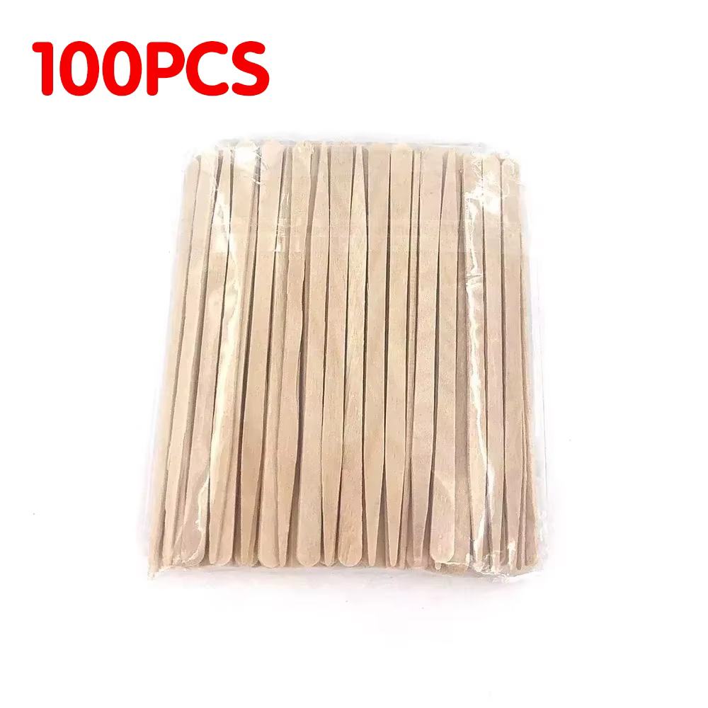 100/200/300/400/500 Pièces Bâtonnets de cire jetables en bois pour épilation, outil de beauté corpor