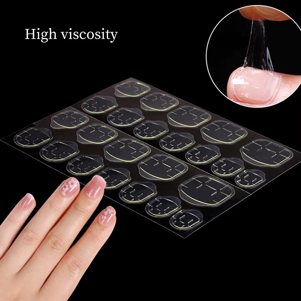 Colle à gelée Double face pour faux ongles, ruban adhésif Transparent pour Nail Art, autocollants de