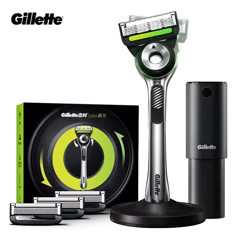 Rasoir Gillette Labs pour hommes, rasoir à 5 lames nano, tondeuse de précision arrière, 1 manche, 4 