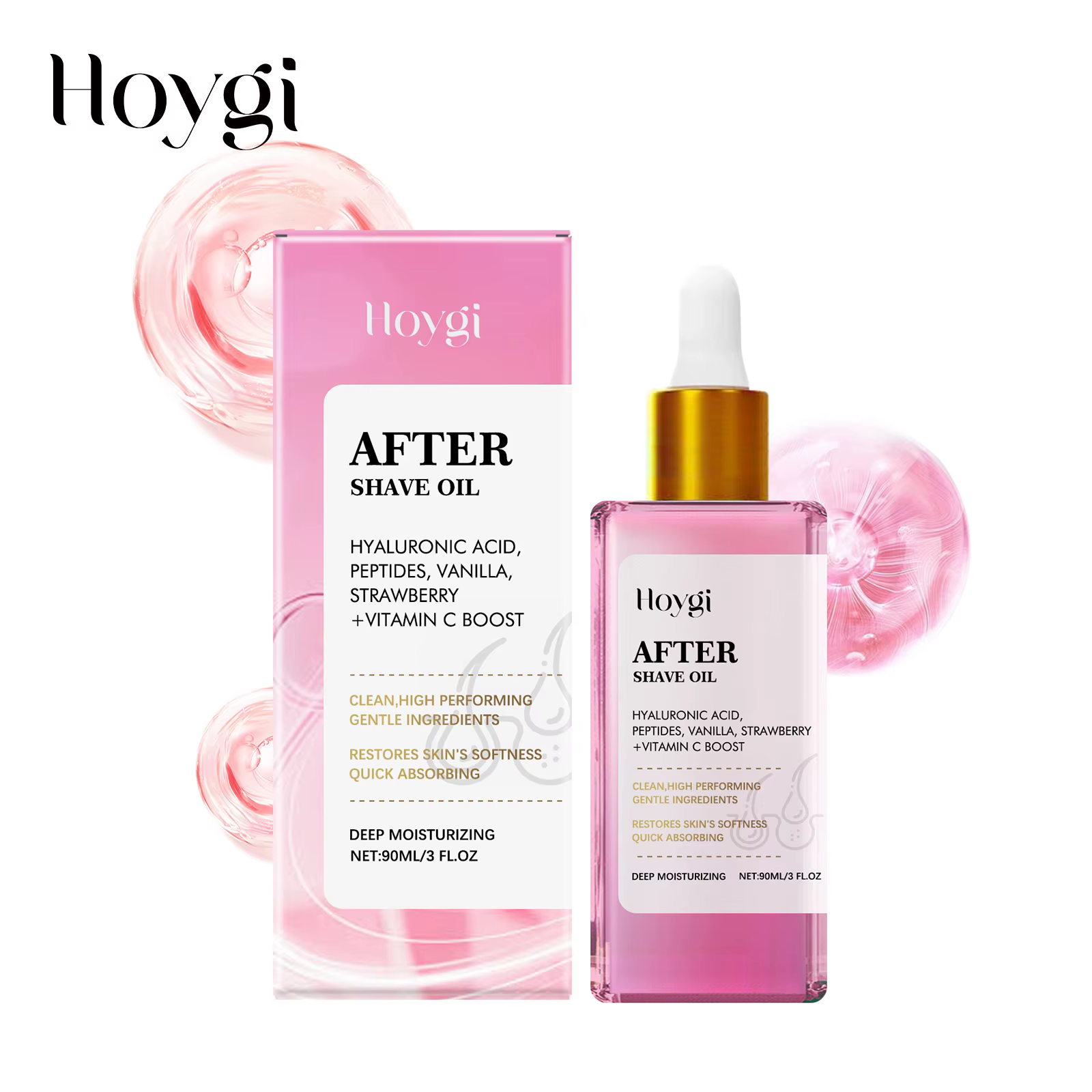 Huile de soin post-rasage à la fraise, apaisante, hydratante, pour une peau et une barbe douces, soi