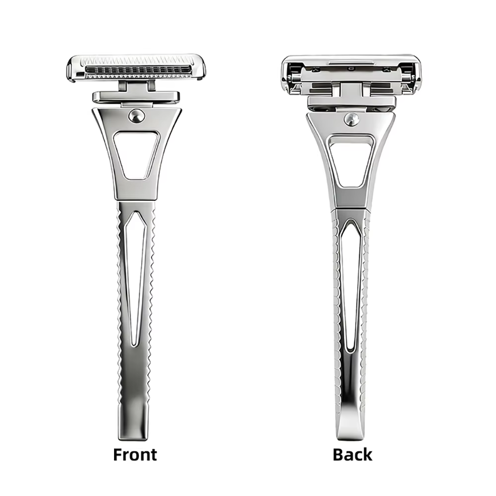 Shavcooo Glide Pro 4D rasoir de sécurité tête rotative en acier inoxydable rasoir pour homme avec su