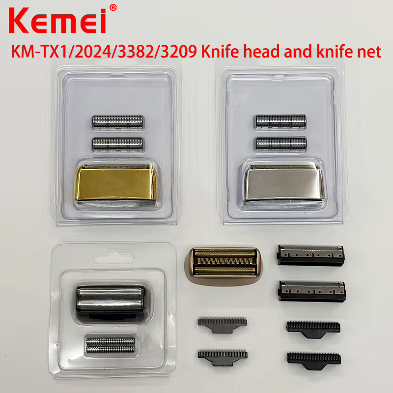 Kemei lames de rechange originales pour KM-TX1/2024/3209/3382 tête de couteau de rasoir et filet de 