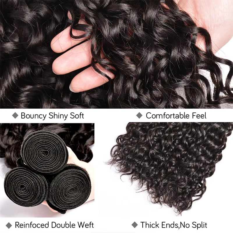Bundles de cheveux humains bouclés longs pour femmes, cheveux bruts indiens, vague profonde, extensi