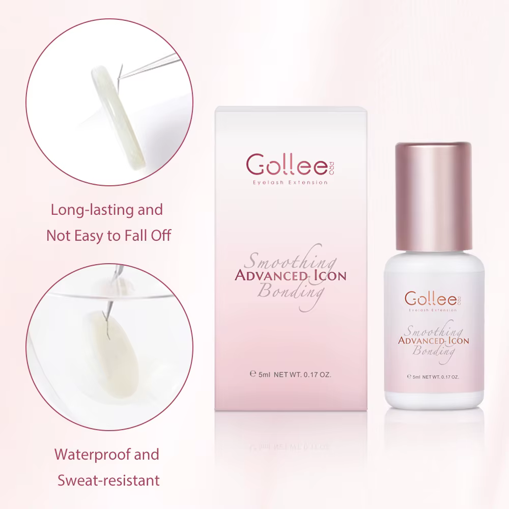 Gollee colle à cils 0.5s séchage rapide faible humidité colle d'extension de cils noir hypoallergéni