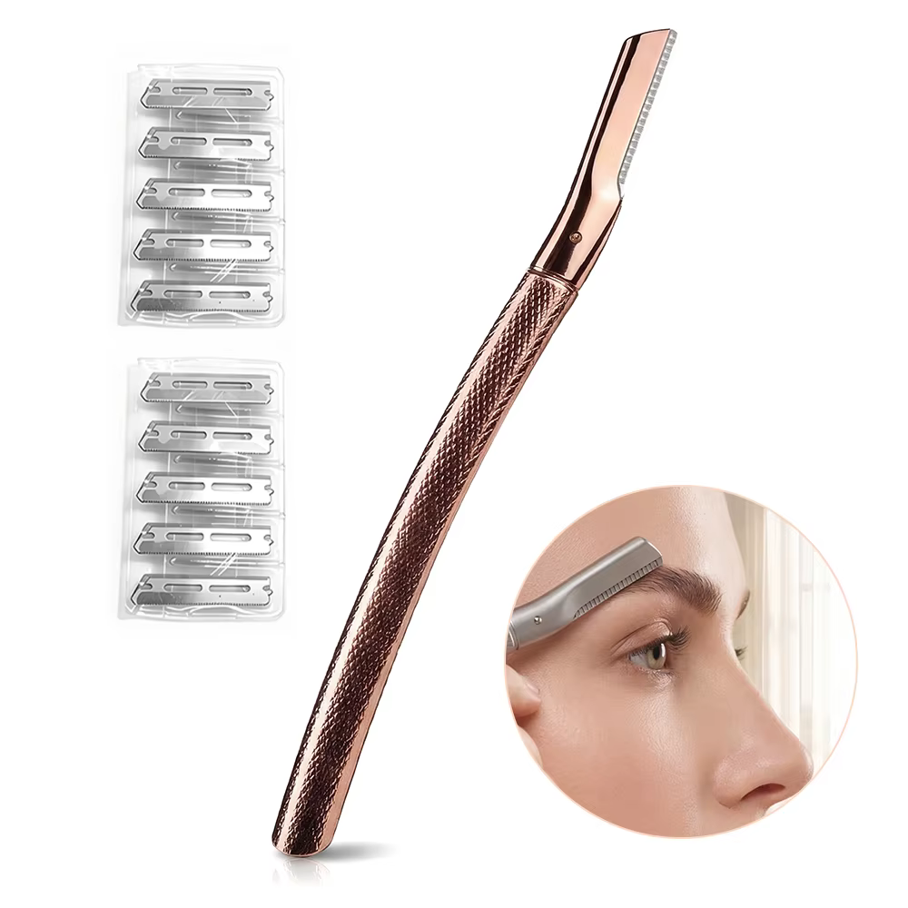 Rasoir à sourcils en alliage de zinc de qualité supérieure, coupe-poils métallique sûr, anti-rayures