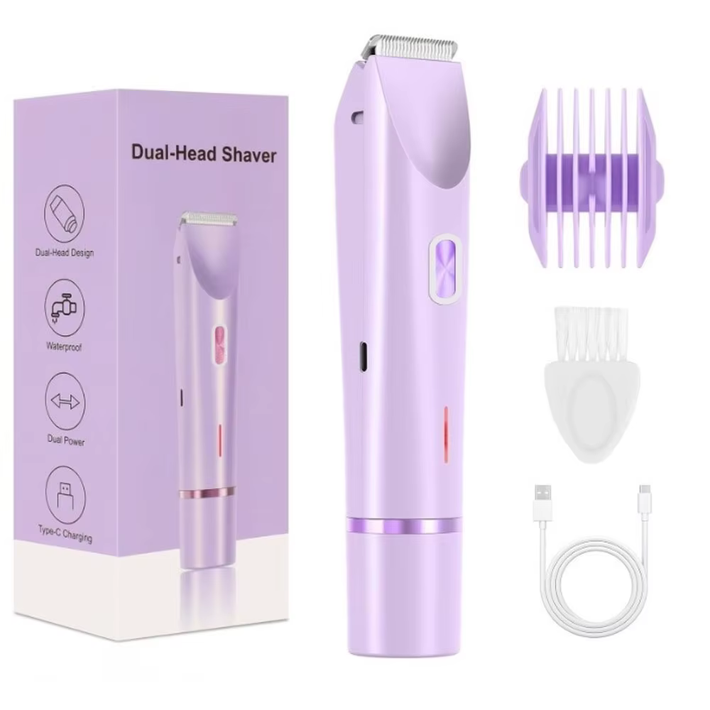 Rasoir électrique pour femmes à double tête, tondeuse bikini étanche, tondeuse pour poils du corps,
