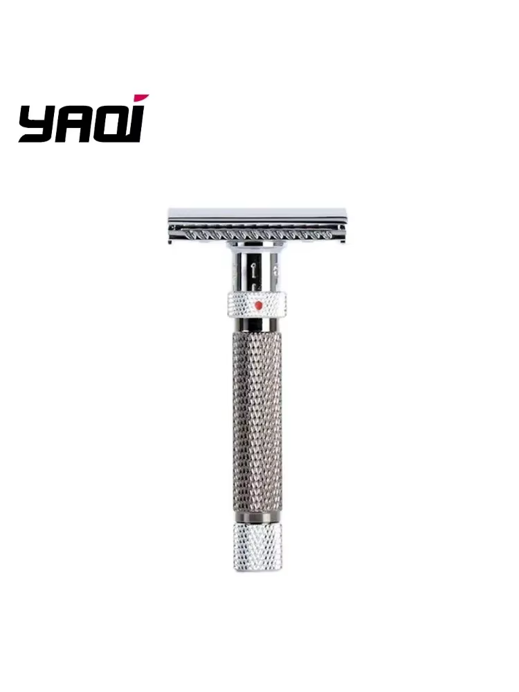 Yaqi – rasoir de sécurité réglable pour hommes, couleur Chrome et bronze à coupe finale