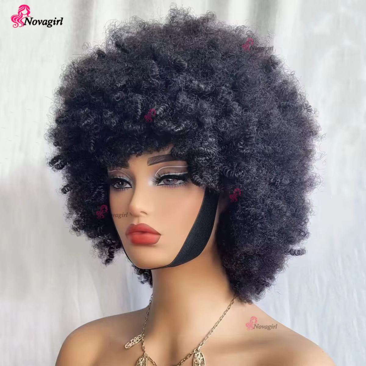 Perruque afro des années 70 pour femmes, perruque afro courte bouclée crépue noire naturelle, perruq