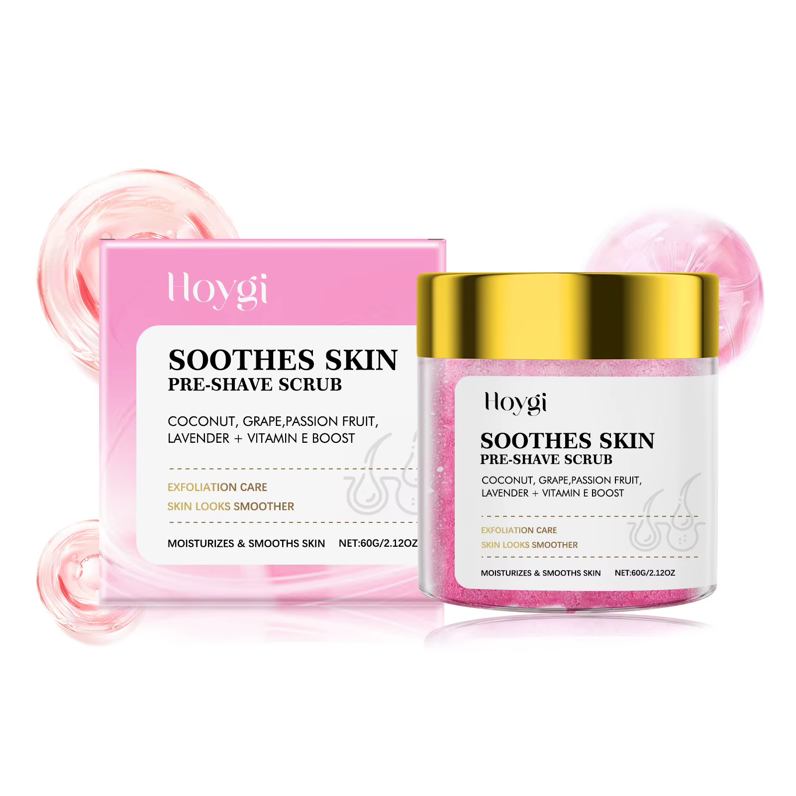 Exfoliant pré-rasage, élimine les peaux mortes, lissant, hydratant, nettoyage doux, améliore la rugo