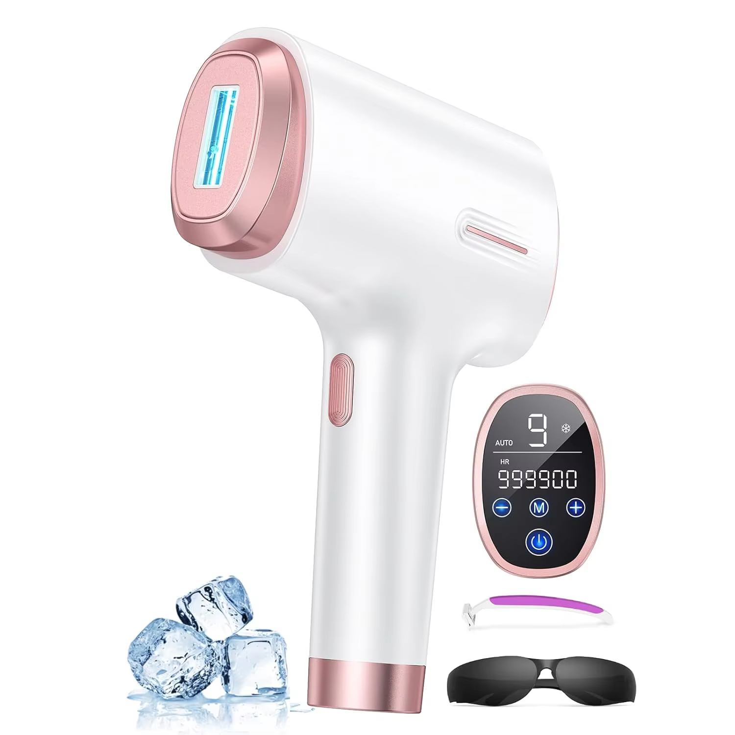 Épilateur laser IPL 3 en 1 avec refroidissement par glace, épilation permanente du visage, du corps 