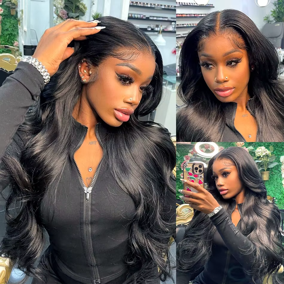Perruque Lace Front Wig naturelle Body Wave, cheveux humains, 13x4 13x6, transparente, sans colle, 6