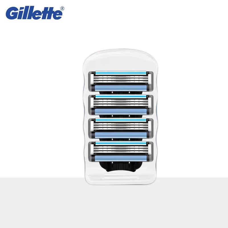 Gillette-Lame de rasoir Mach3 pour hommes, tête de rasoir, adhérence quotidienne, bande de lubrifica