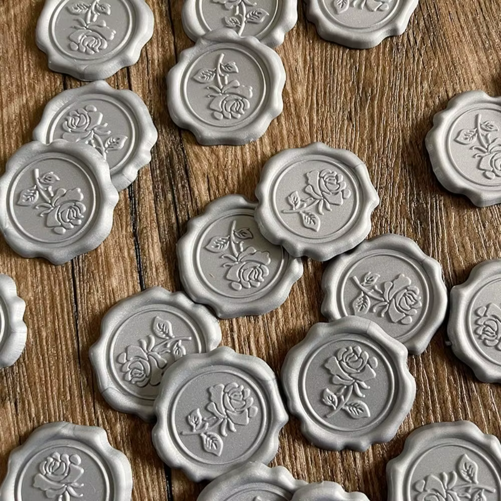 10 autocollants de sceau de cire personnalisés, autocollants adhésifs exquis pour invitations de mar