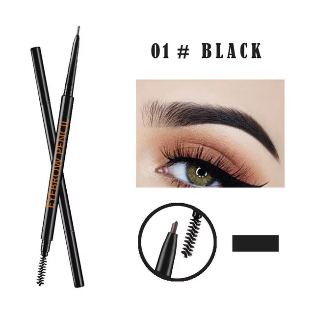 Crayon à sourcils fin de 1.5mm avec rotation automatique à double tête, crayon à sourcils à une lign