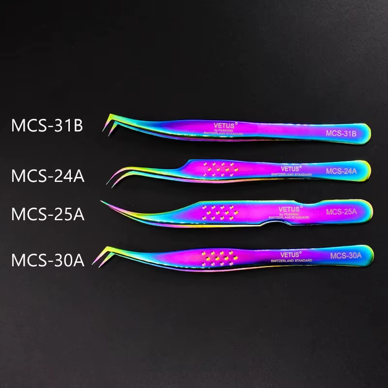 Vetus – pincettes à cils Premium, série MCS originale, nouveau Style, pointe Ultra Fine, améliore le